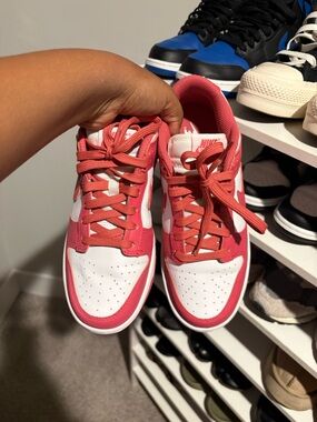 Nike Women’s Coral and White Low-Top Sneakers